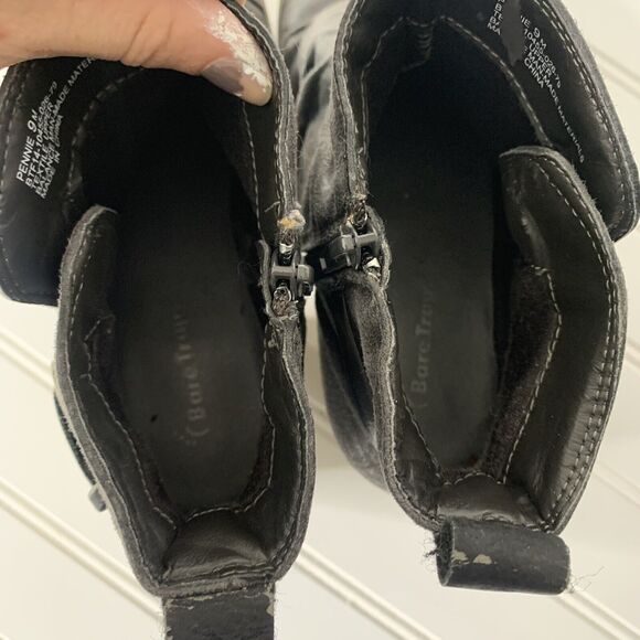 BareTraps Pennie Womens 9M Charcoal Zip Ankle Boot Bare Traps Booties Ruched - Picture 10 of 12